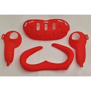 Silicone Cover Compatible Meta Oculus Quest 3 Accessories VR gamer Silicone red